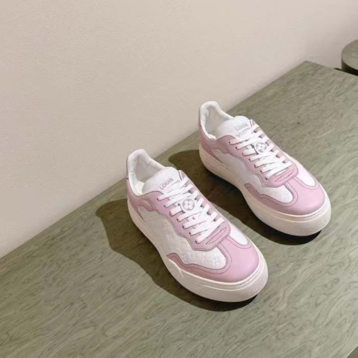 Louis Vuitton Unisex LV Groovy Platform Sneaker Pink Monogram Calf Leather 1ACL1S