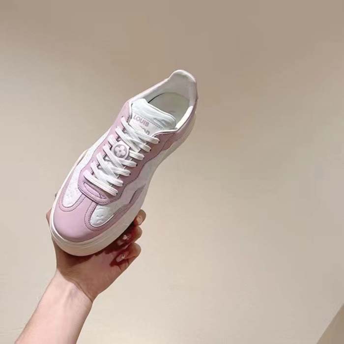 Louis Vuitton Unisex LV Groovy Platform Sneaker Pink Monogram Calf Leather 1ACL1S