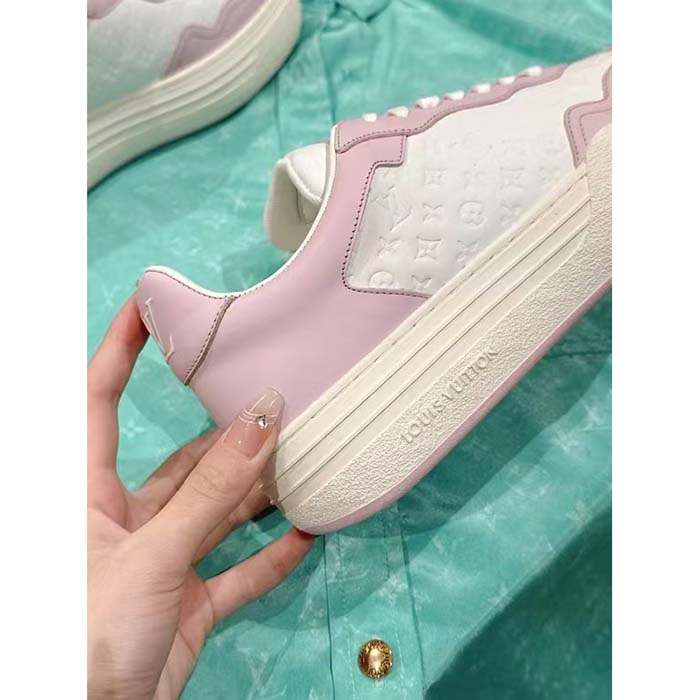Louis Vuitton Unisex LV Groovy Platform Sneaker Pink Monogram Calf Leather 1ACL1S
