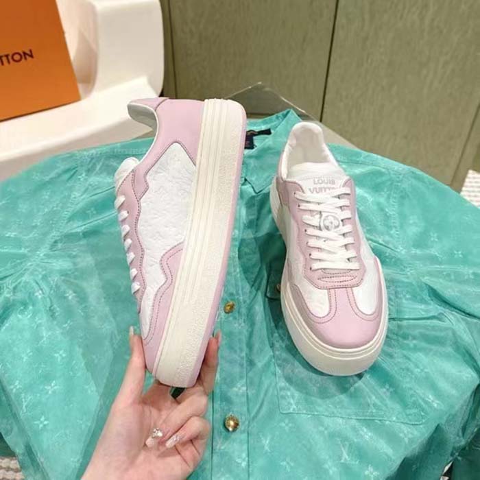 Louis Vuitton Unisex LV Groovy Platform Sneaker Pink Monogram Calf Leather 1ACL1S