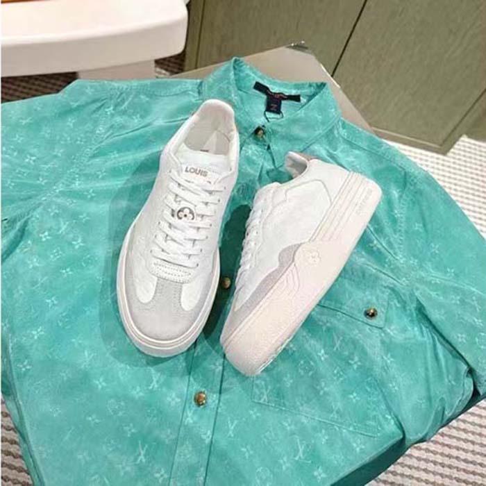 Louis Vuitton Unisex LV Groovy Platform Sneaker White Monogram Calf Leather 1ACHGK