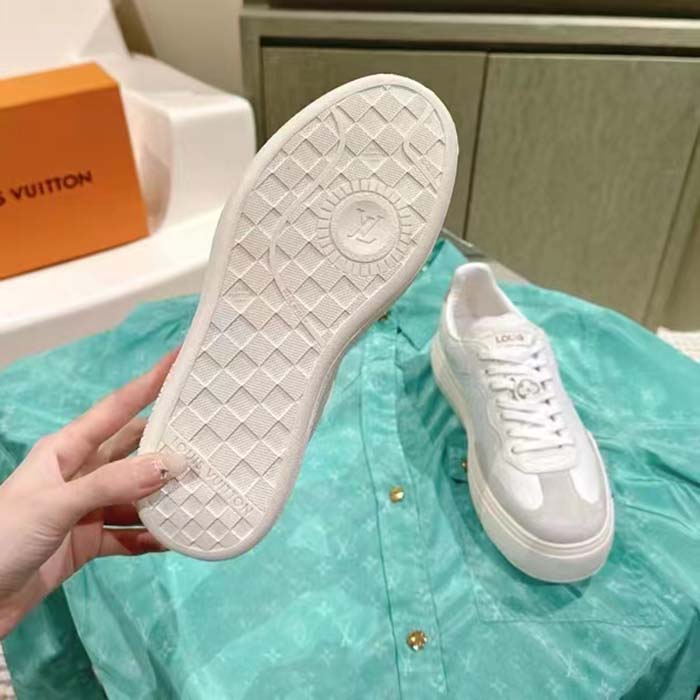 Louis Vuitton Unisex LV Groovy Platform Sneaker White Monogram Calf Leather 1ACHGK