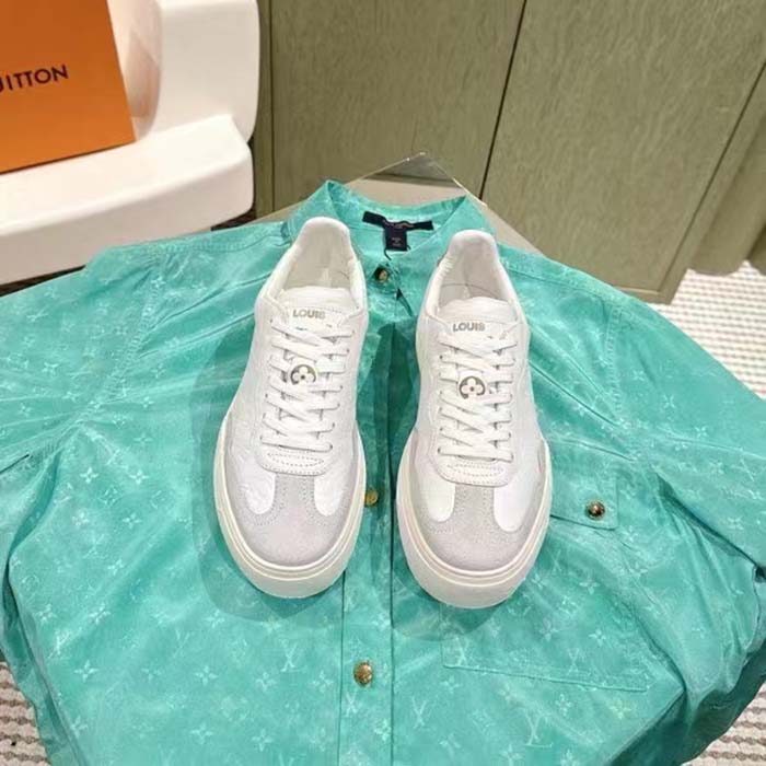 Louis Vuitton Unisex LV Groovy Platform Sneaker White Monogram Calf Leather 1ACHGK