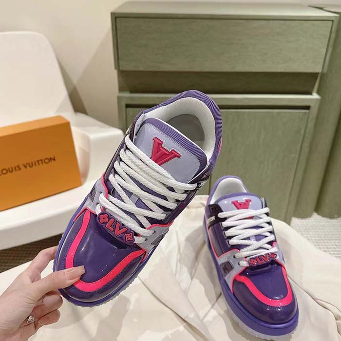Louis Vuitton Unisex LV Trainer Maxi Sneaker Purple Lasered Monogram Canvas 1ACF72