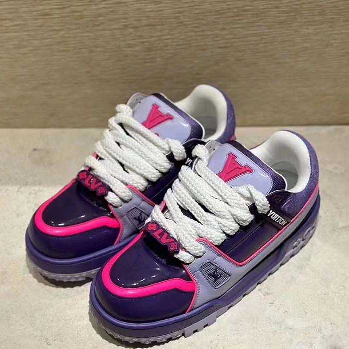 Louis Vuitton Unisex LV Trainer Maxi Sneaker Purple Lasered Monogram Canvas 1ACF72