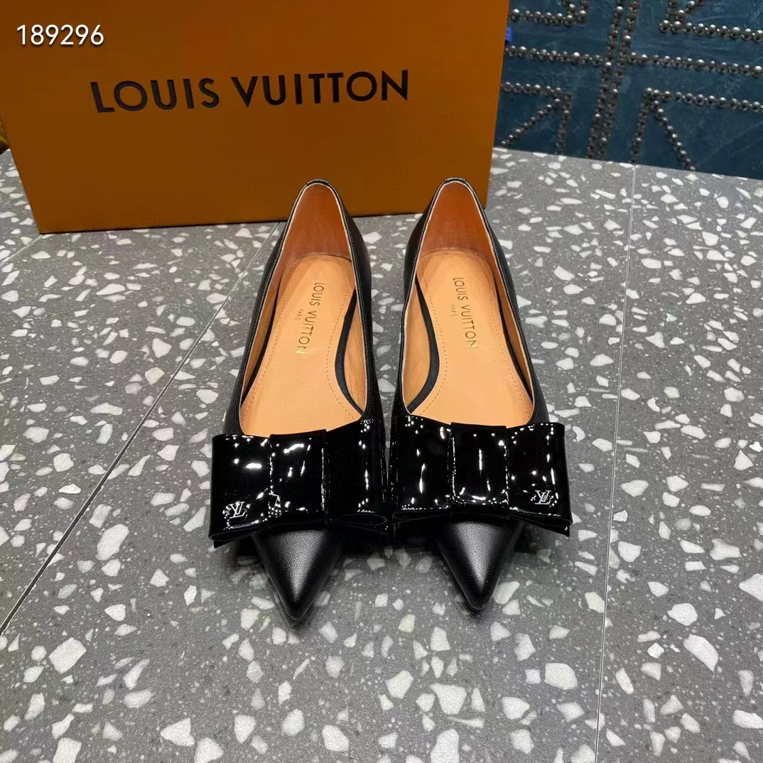 Louis Vuitton Women LV Blossom Flat Ballerina Black Patent Leather