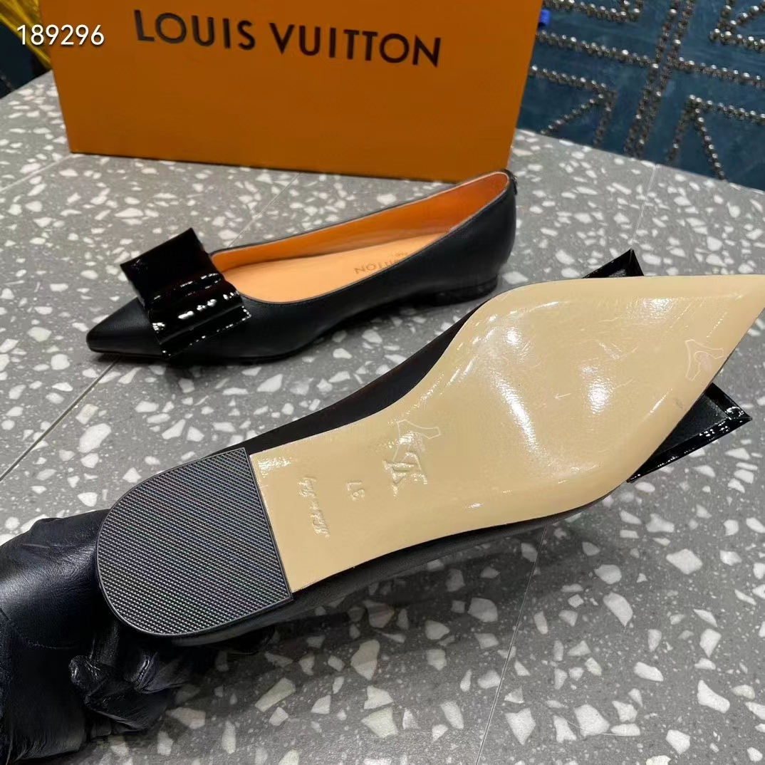 Louis Vuitton Women LV Blossom Flat Ballerina Black Patent Leather