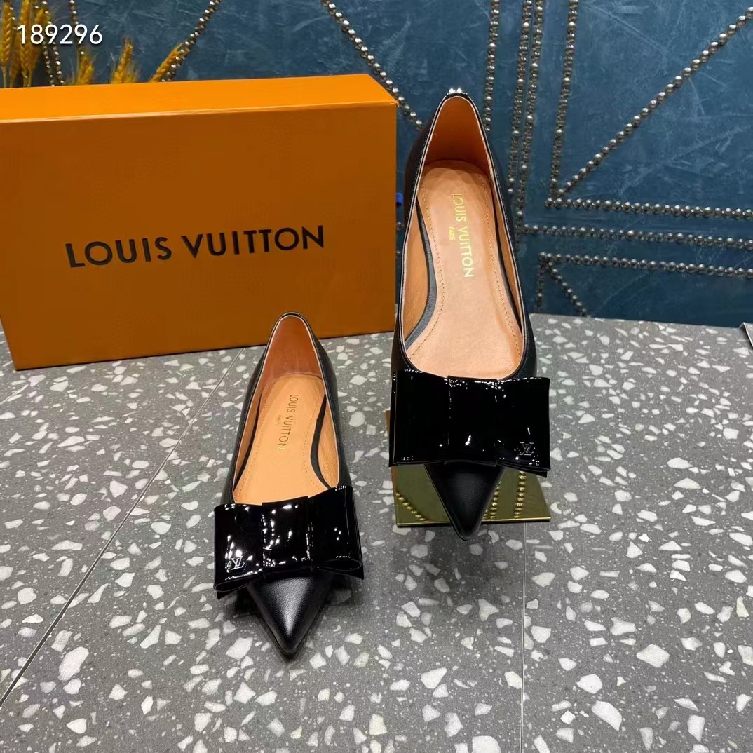 Louis Vuitton Women LV Blossom Flat Ballerina Black Patent Leather