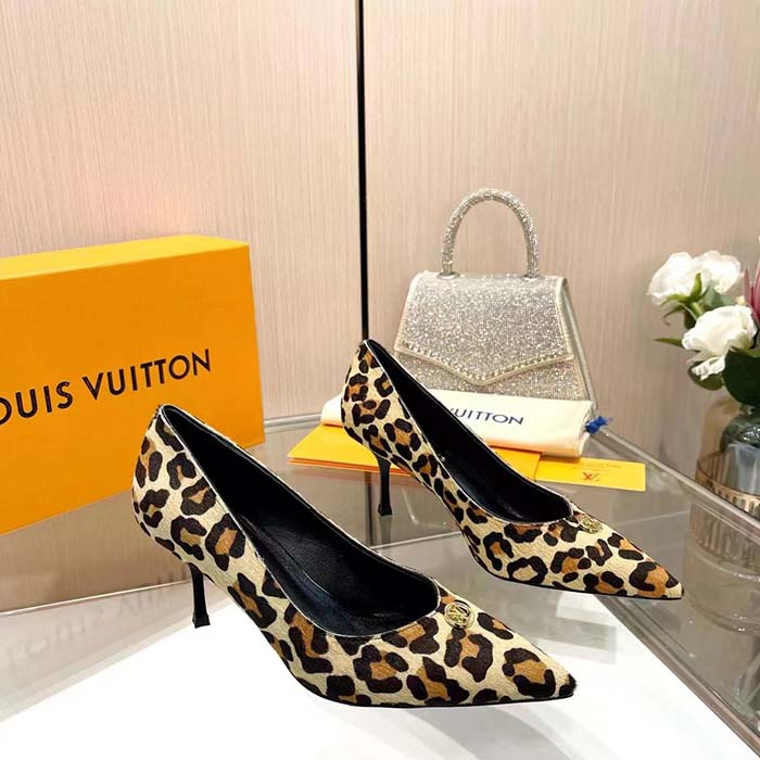 Louis Vuitton Women LV Blossom Pump Tawny Brown Hairy Calf Leather