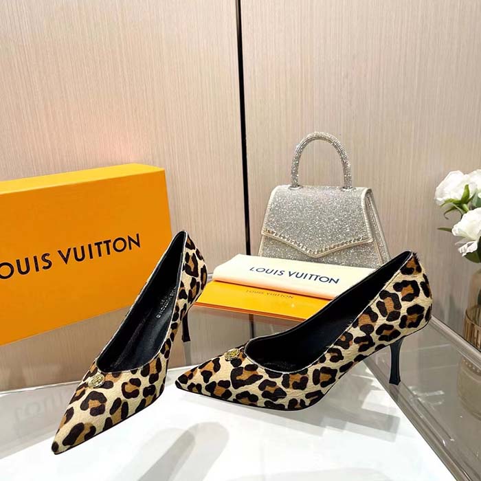 Louis Vuitton Women LV Blossom Pump Tawny Brown Hairy Calf Leather
