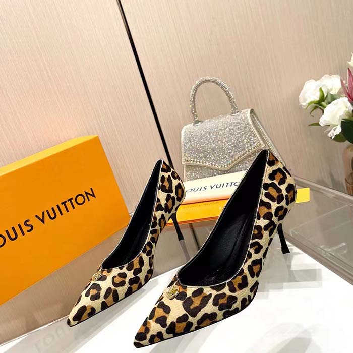Louis Vuitton Women LV Blossom Pump Tawny Brown Hairy Calf Leather