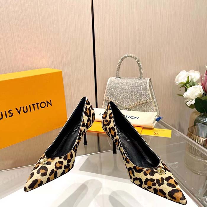 Louis Vuitton Women LV Blossom Pump Tawny Brown Hairy Calf Leather