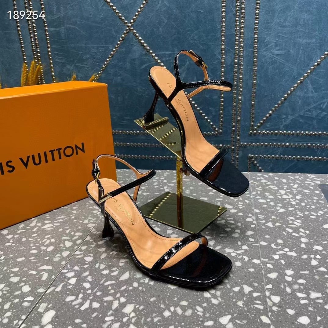 Louis Vuitton Women LV Blossom Sandal Black Patent Calf Leather 1AC8BV