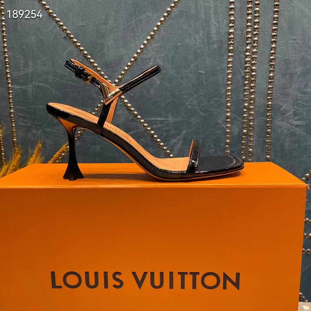 Louis Vuitton Women LV Blossom Sandal Black Patent Calf Leather 1AC8BV