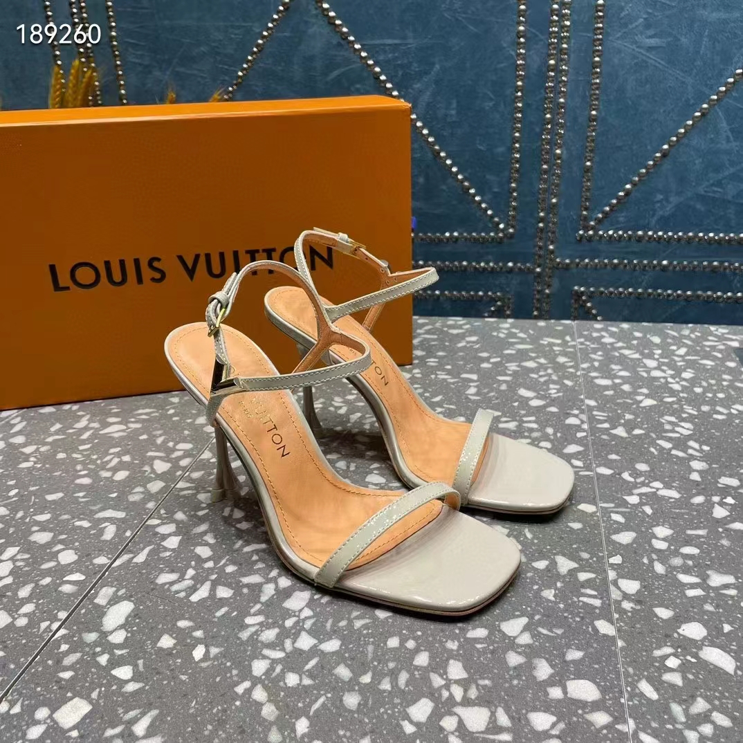 Louis Vuitton Women LV Blossom Sandal White Patent Calf Leather