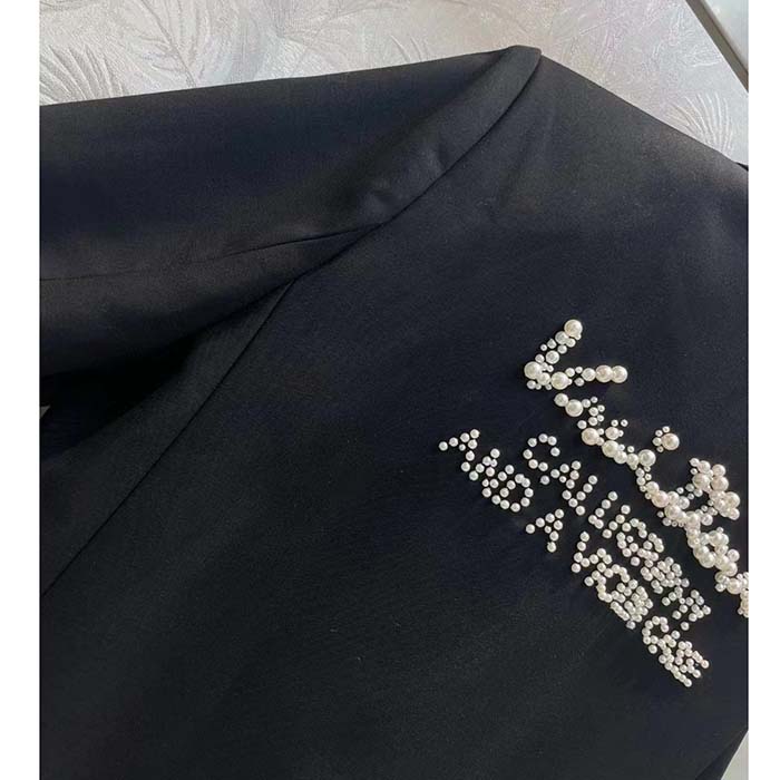 Louis Vuitton Women LV Embellished Wool Blouson Regular Fit Black 1AF997