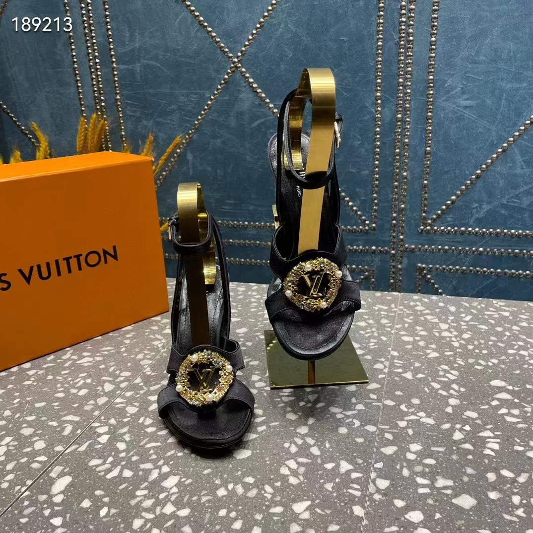 Louis Vuitton Women LV Met Sandal Black Satin Leather 1ACAIN