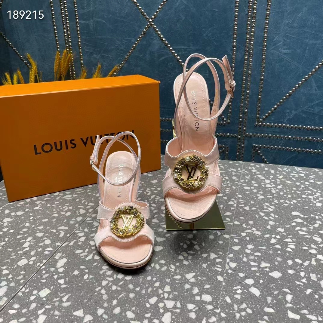 Louis Vuitton Women LV Met Sandal Nude Pink Satin Leather 1ACAJ2