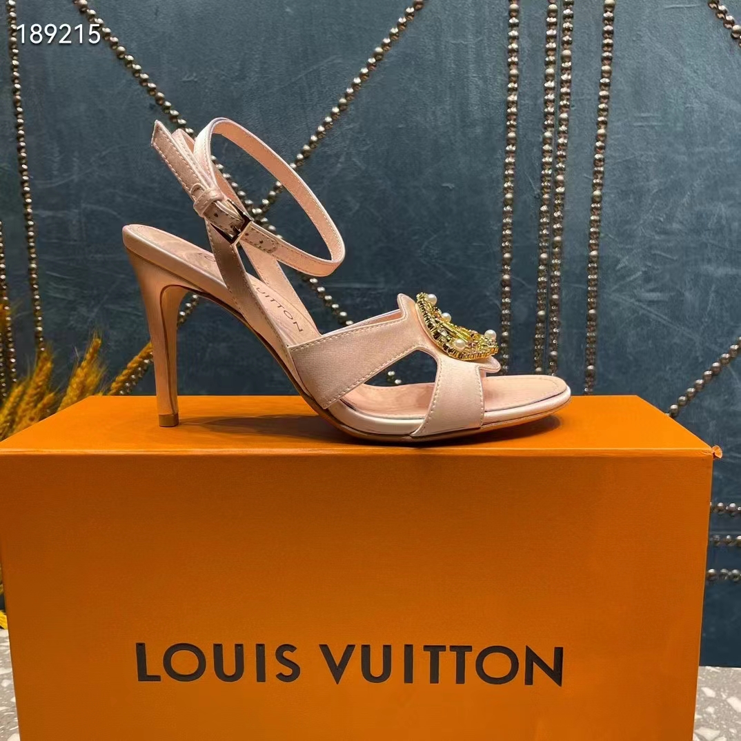 Louis Vuitton Women LV Met Sandal Nude Pink Satin Leather 1ACAJ2