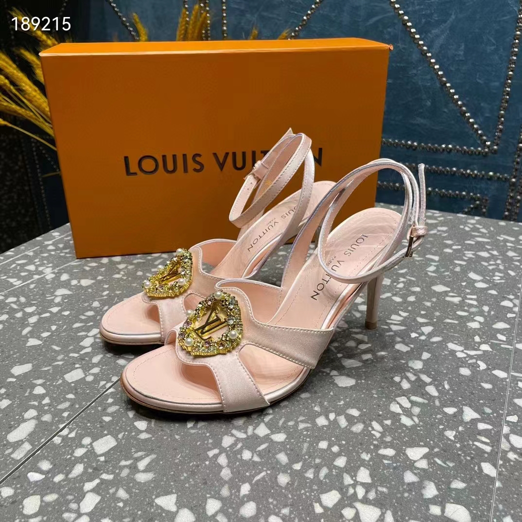 Louis Vuitton Women LV Met Sandal Nude Pink Satin Leather 1ACAJ2