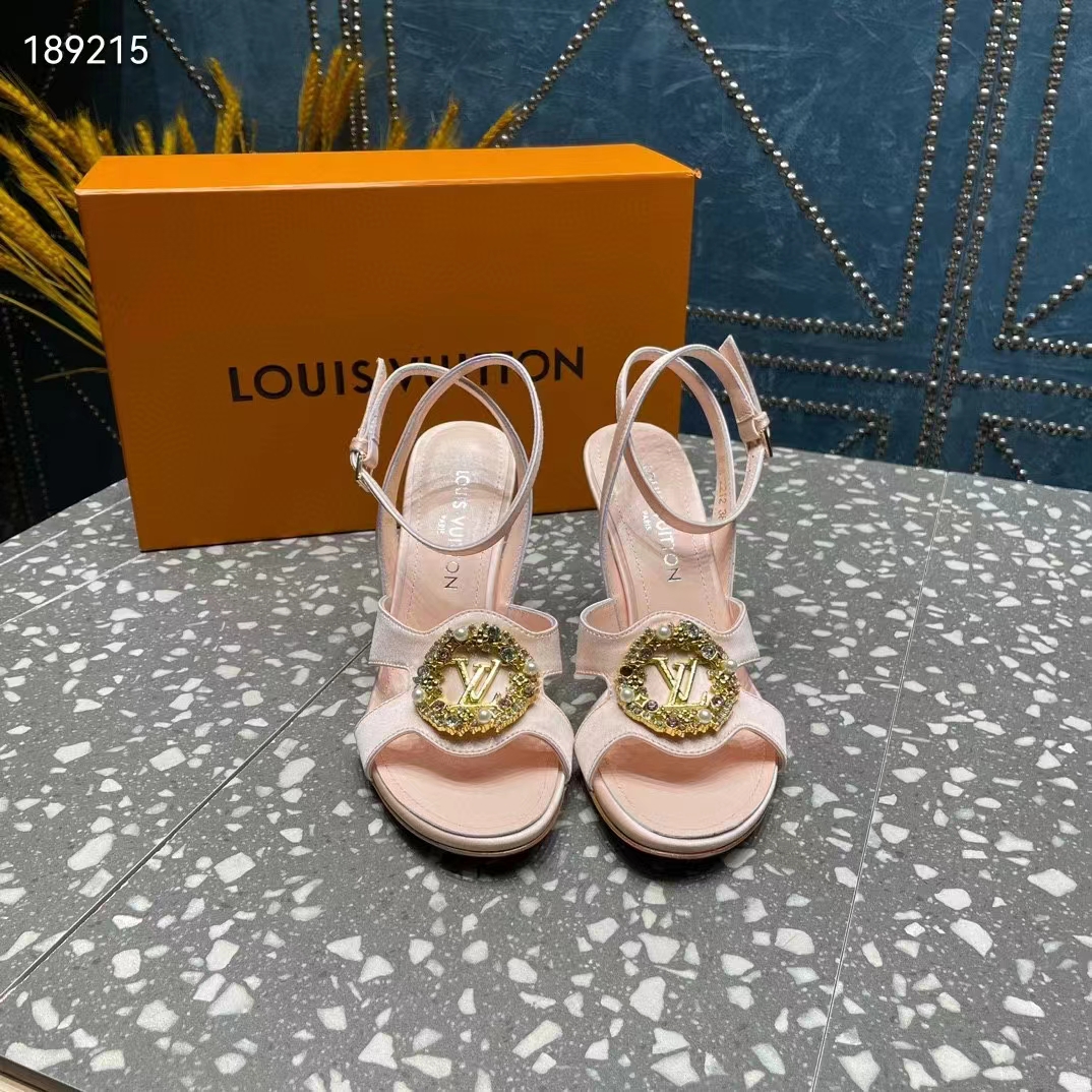 Louis Vuitton Women LV Met Sandal Nude Pink Satin Leather 1ACAJ2