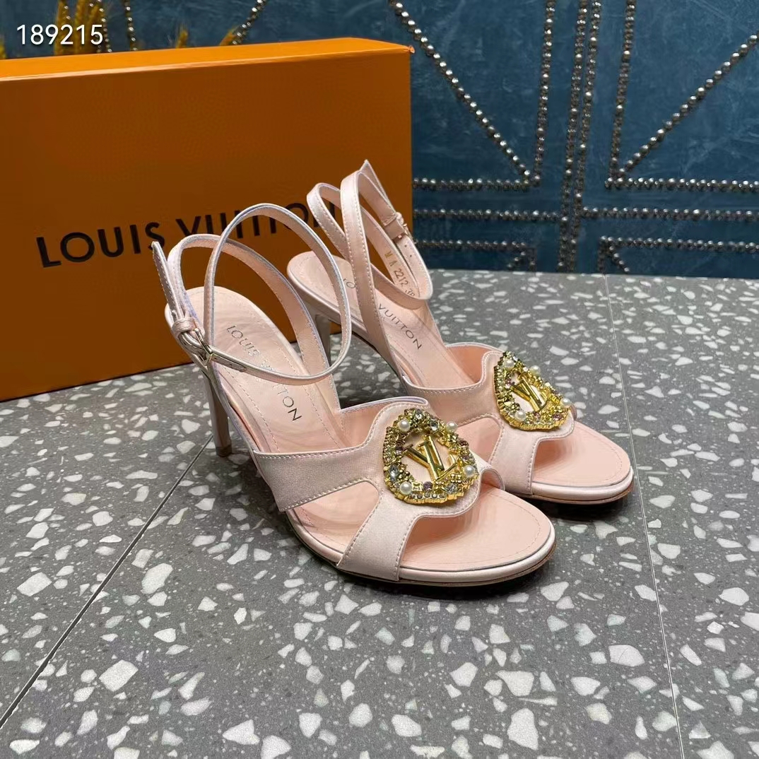Louis Vuitton Women LV Met Sandal Nude Pink Satin Leather 1ACAJ2