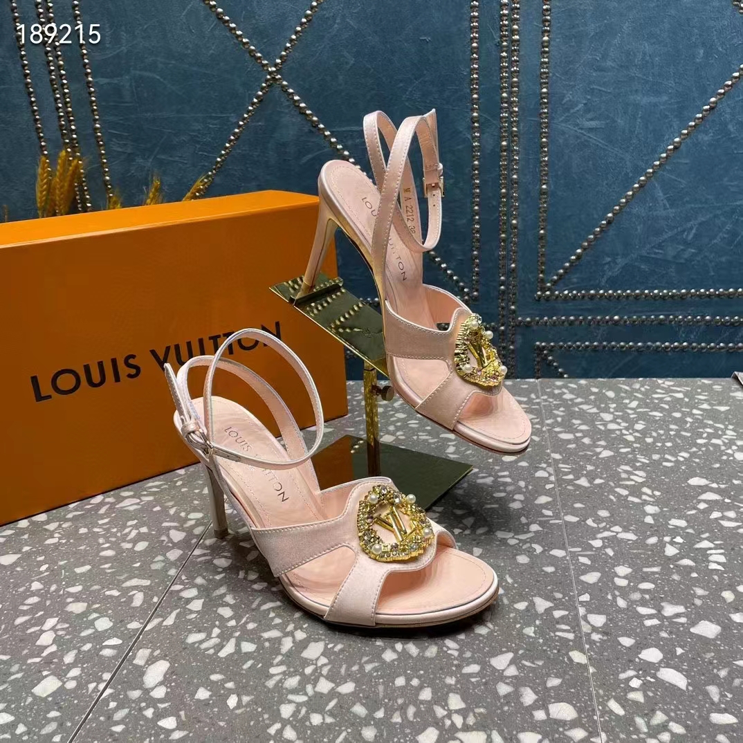 Louis Vuitton Women LV Met Sandal Nude Pink Satin Leather 1ACAJ2