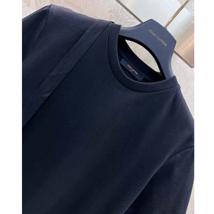 Louis Vuitton Women LV Monogram Accent Lavaliere T-Shirt Cotton Black