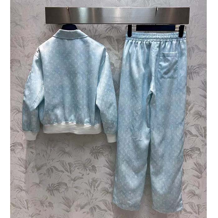 Louis Vuitton Men LV Monogram Cloud Bomber Jacket Silk Sky Blue 1AC0M5