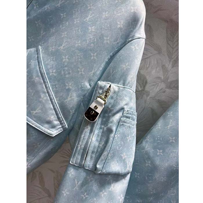 Louis Vuitton Men LV Monogram Cloud Bomber Jacket Silk Sky Blue 1AC0M5