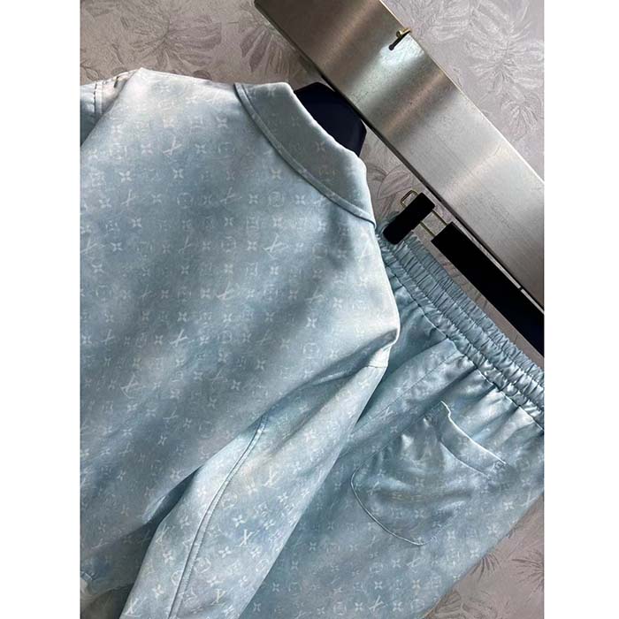 Louis Vuitton Men LV Monogram Cloud Bomber Jacket Silk Sky Blue 1AC0M5
