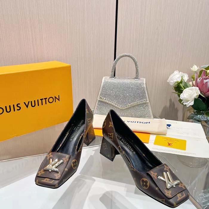 Louis Vuitton Women LV Pump Brown Monogram Flower Canvas