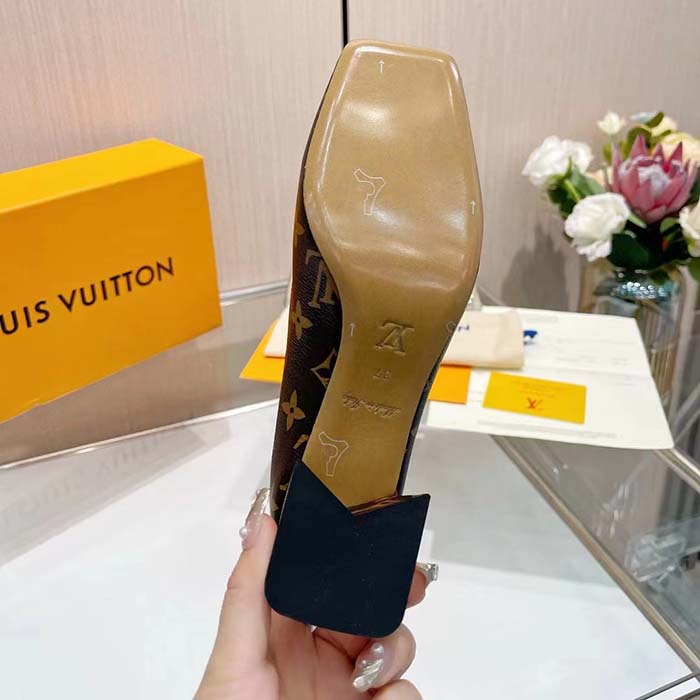 Louis Vuitton Women LV Pump Brown Monogram Flower Canvas