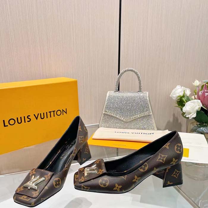 Louis Vuitton Women LV Pump Brown Monogram Flower Canvas