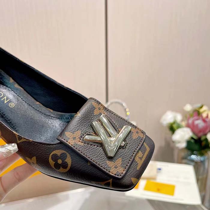 Louis Vuitton Women LV Pump Brown Monogram Flower Canvas