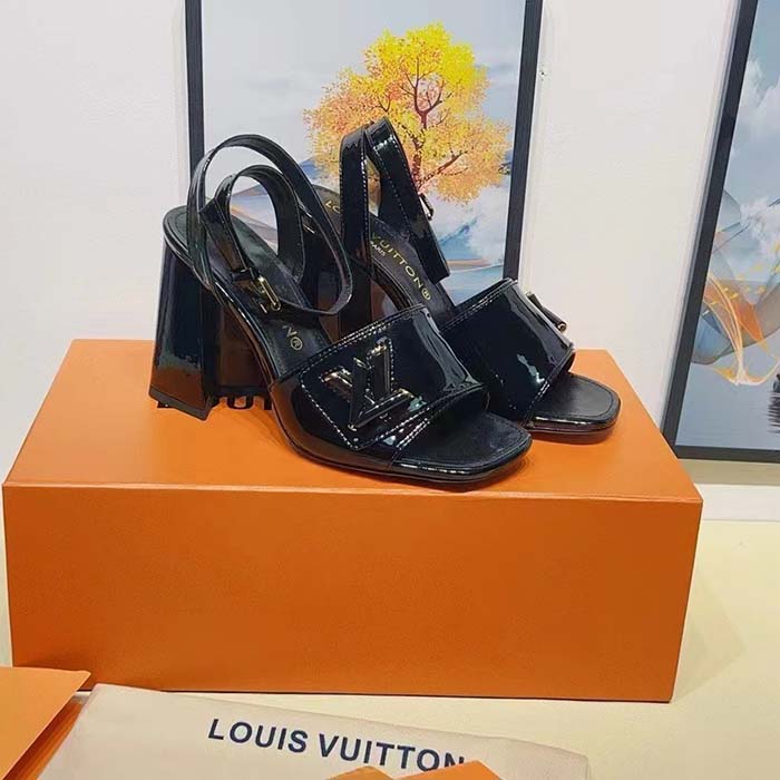 Louis Vuitton Women LV Shake Platform Sandal Black Calf Leather Lambskin 1ABVRQ