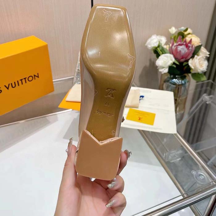 Louis Vuitton Women LV Shake Pump Beige Patent Calf Leather 5.5 CM Heel