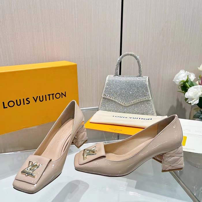 Louis Vuitton Women LV Shake Pump Beige Patent Calf Leather