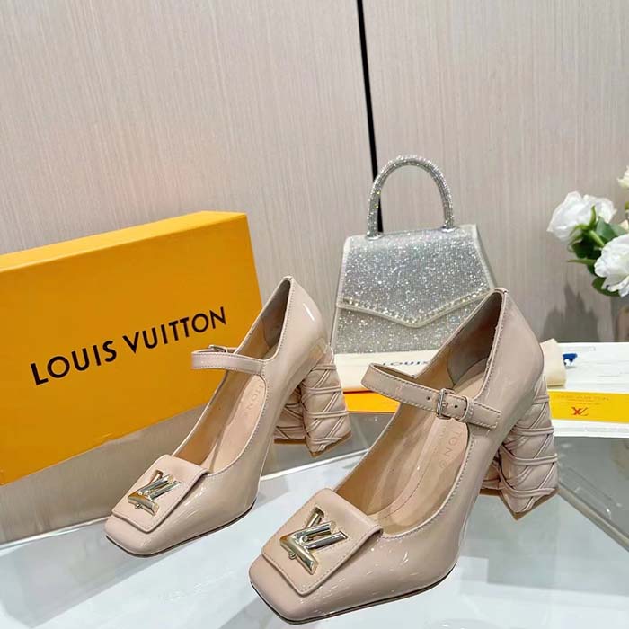 Louis Vuitton Women LV Shake Pump Beige Patent Calf Leather 9.5 CM Heel