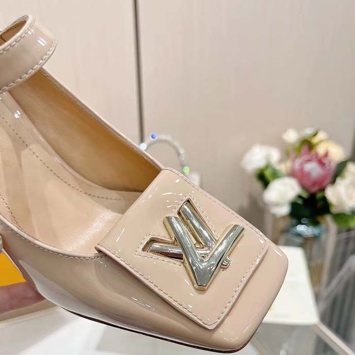 Louis Vuitton Women LV Shake Pump Beige Patent Calf Leather 9.5 CM Heel