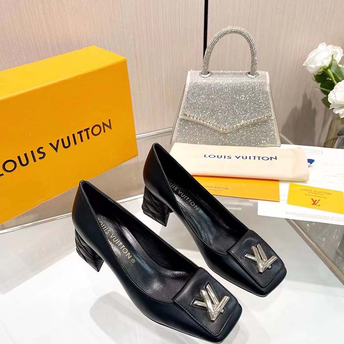 Louis Vuitton Women LV Shake Pump Black Calf Leather 5.5 CM Heel