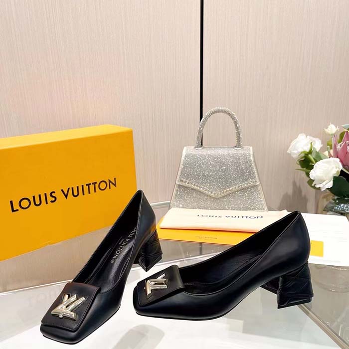 Louis Vuitton Women LV Shake Pump Black Calf Leather 5.5 CM Heel