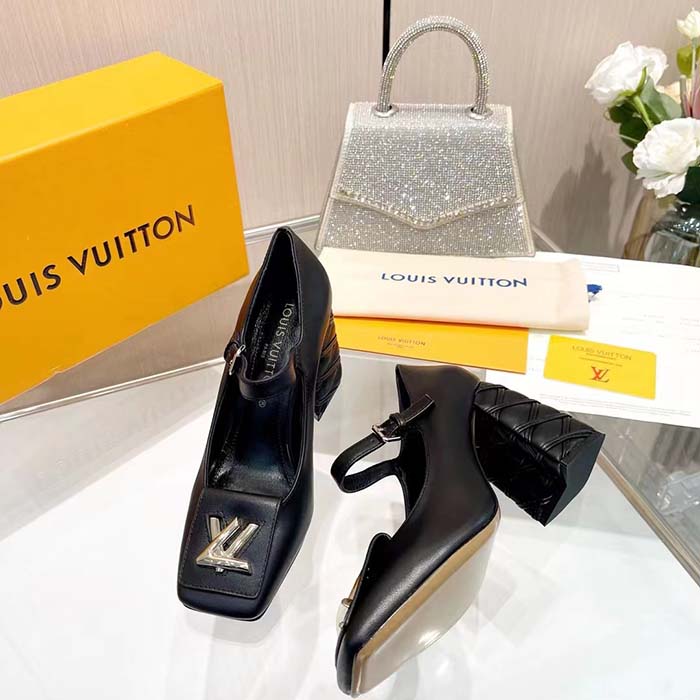 Louis Vuitton Women LV Shake Pump Black Calf Leather 9.5 CM Heel
