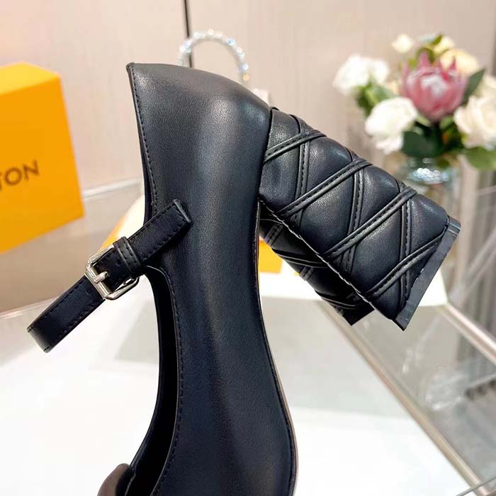 Louis Vuitton Women LV Shake Pump Black Calf Leather 9.5 CM Heel
