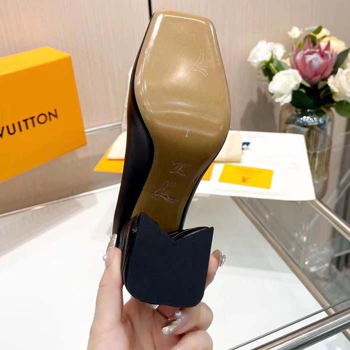 Louis Vuitton Women LV Shake Pump Black Calf Leather 9.5 CM Heel