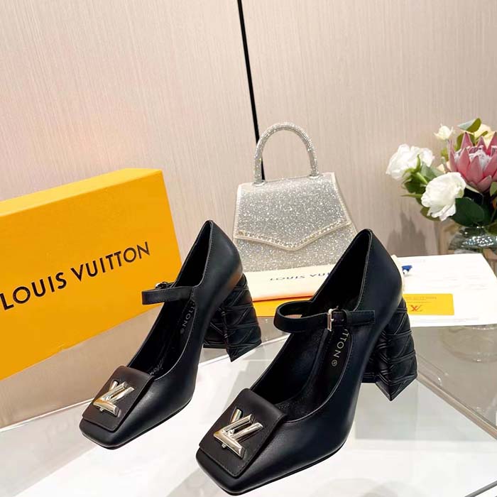 Louis Vuitton Women LV Shake Pump Black Calf Leather 9.5 CM Heel