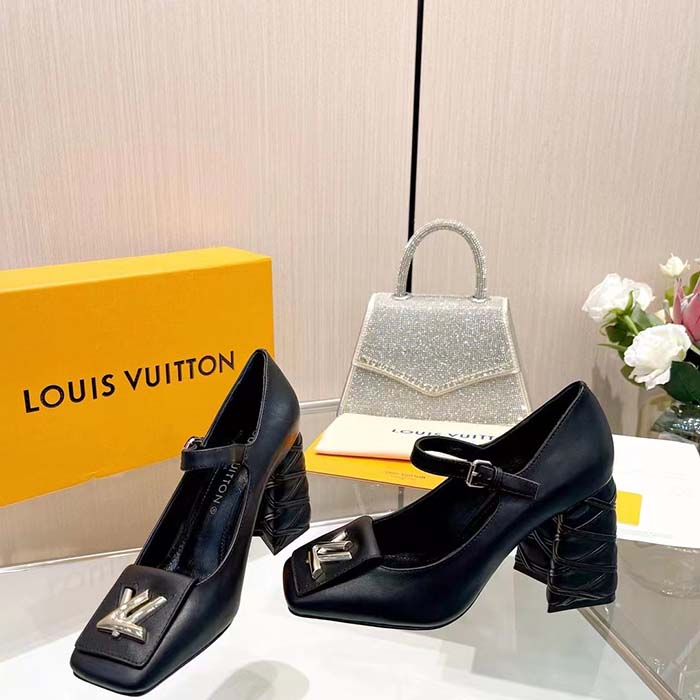 Louis Vuitton Women LV Shake Pump Black Calf Leather 9.5 CM Heel