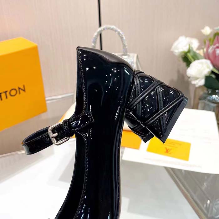 Louis Vuitton Women LV Shake Pump Black Patent Calf Leather 5.5 CM Heel