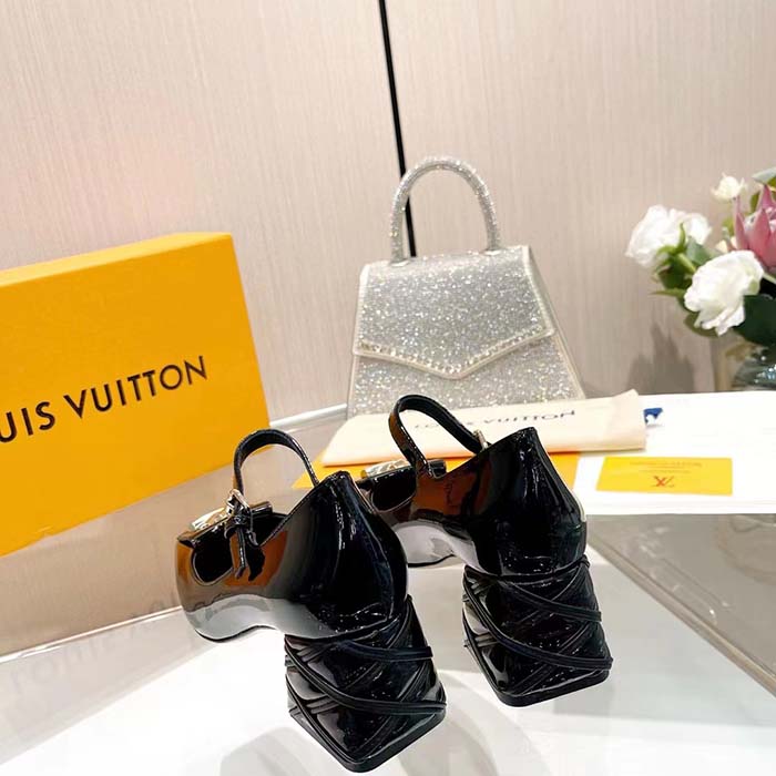 Louis Vuitton Women LV Shake Pump Black Patent Calf Leather 5.5 CM Heel