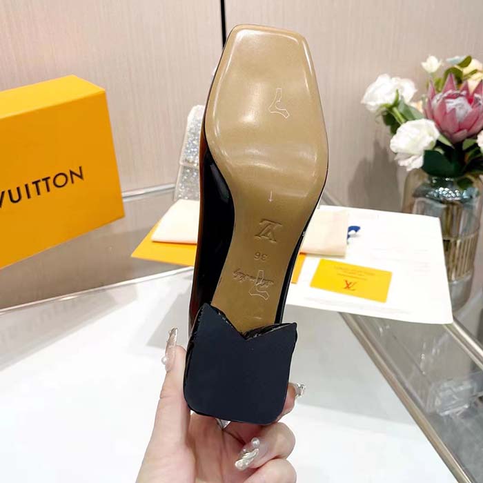 Louis Vuitton Women LV Shake Pump Black Patent Calf Leather 5.5 CM Heel
